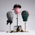 Female Mannequin Head With Base Adjustable Colorful Hat Jewelry Wig Display Rack Head Model Half Body Suede Head Stand Manikin